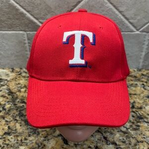 Texas Rangers Red Adjustable Six Panel Baseball Cap Hat By Sixth Man